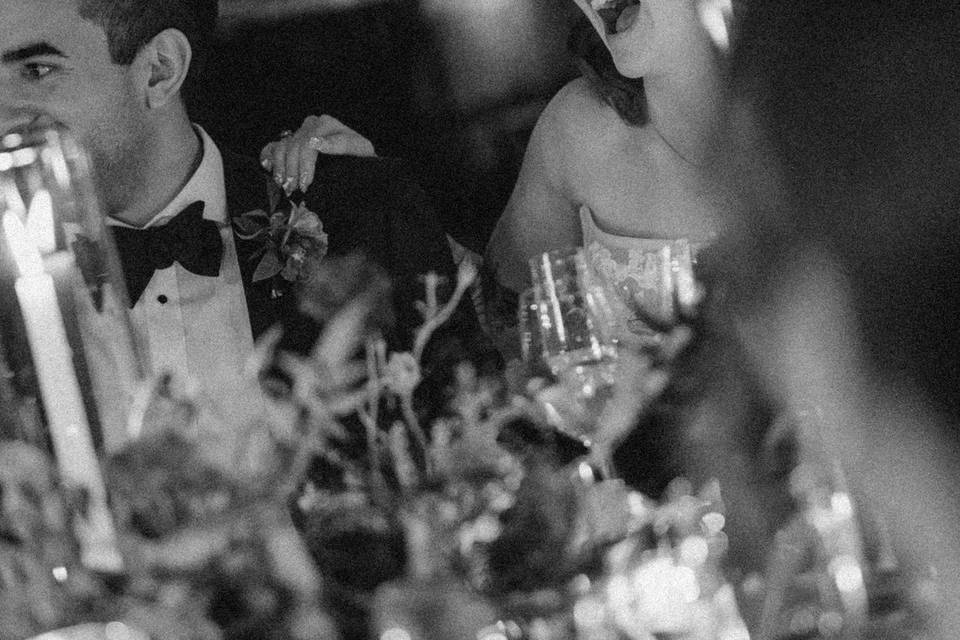 Toasting the bride and groom