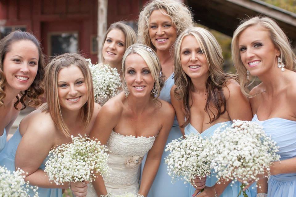 The bride with her bridesmaids