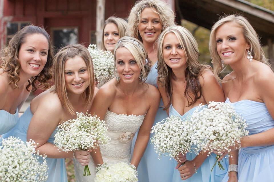 The bride with her bridesmaids