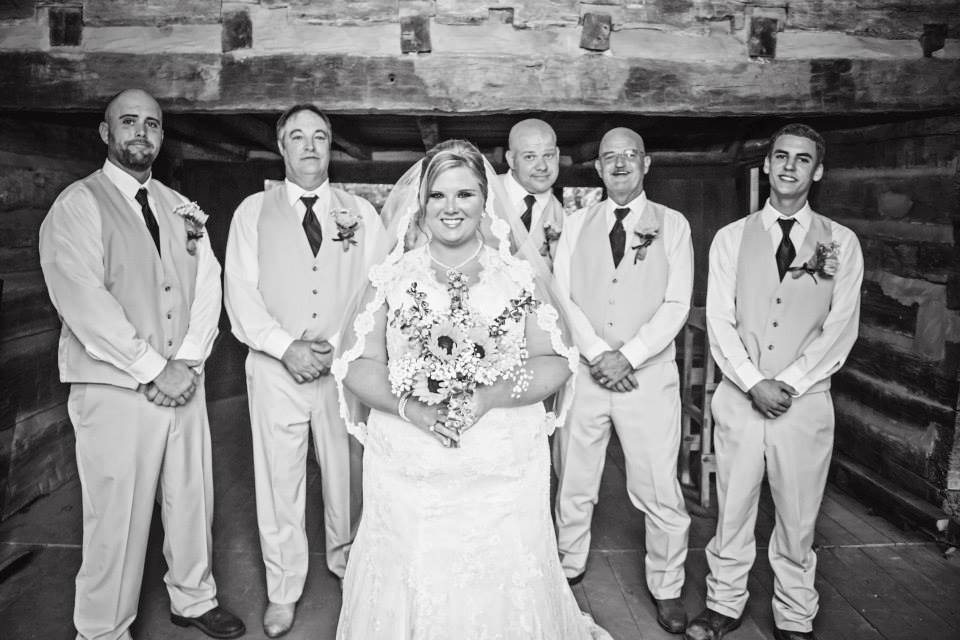 The bride with the groomsmen