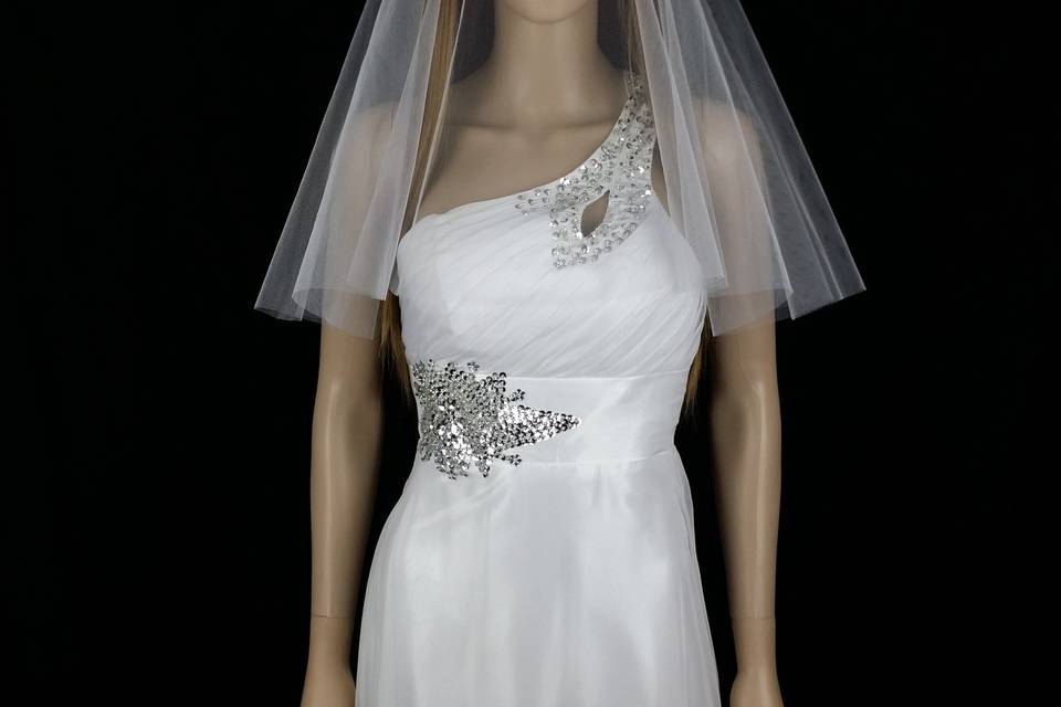 COCO - Simply charming double layered tulle veil with raw edging