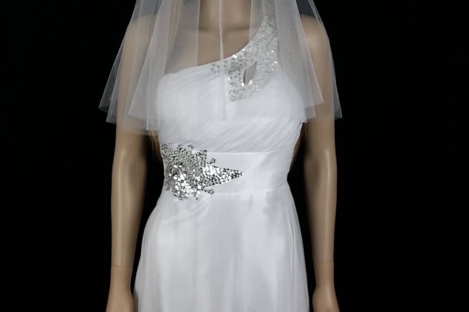 KENNEDY - Delectable double layered super soft tulle veil with raw edging