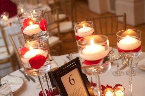 Candles and petals