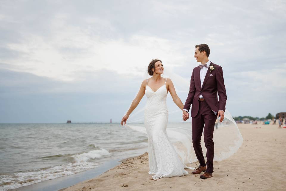 Lake Michigan Beach Wedding