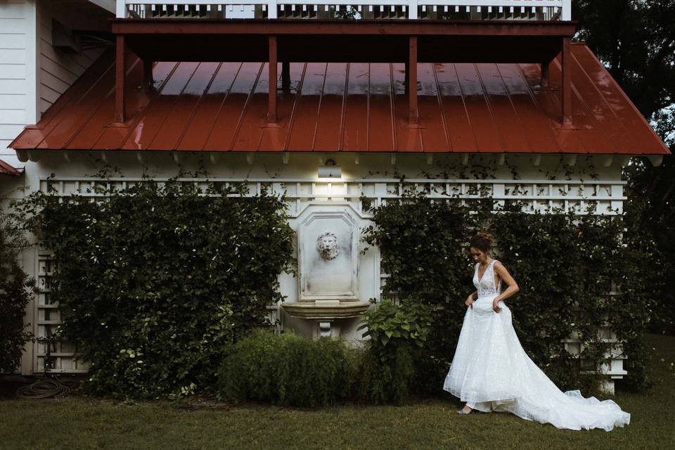 Walking in the dress