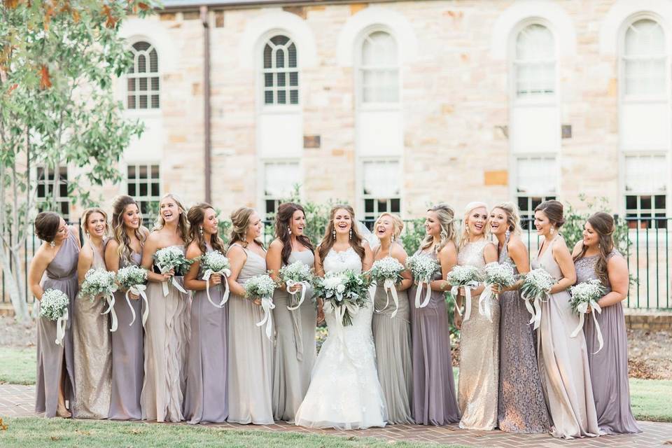 Bride and bridesmaids