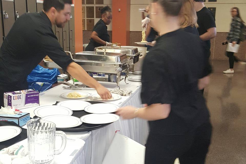 Servers at an event