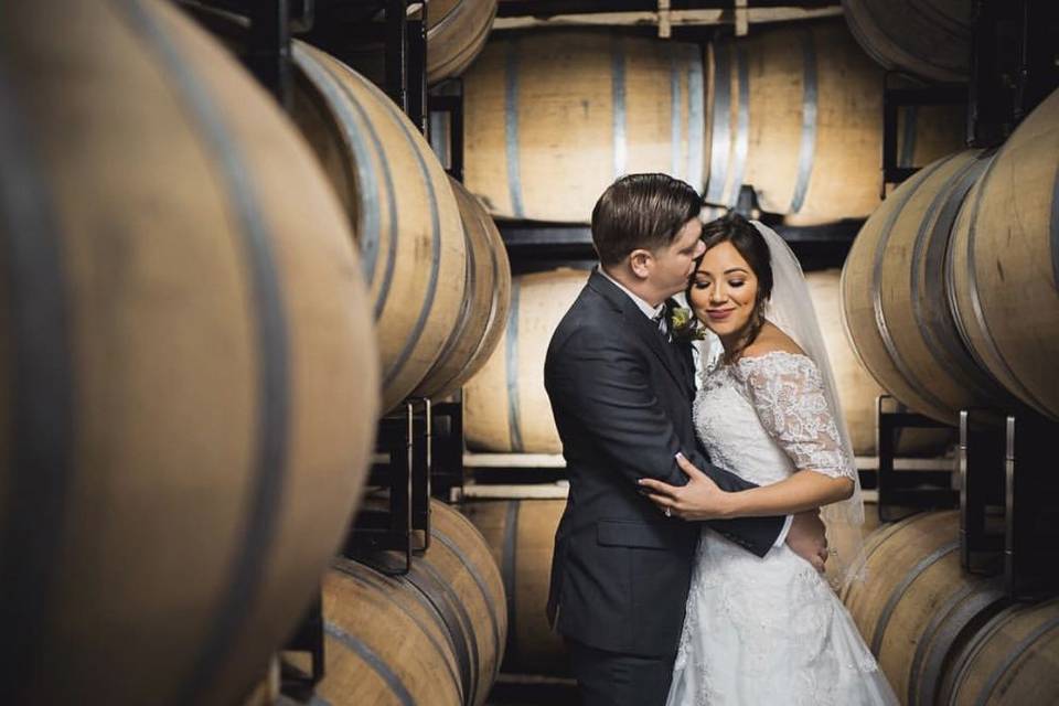 Wine barrel room