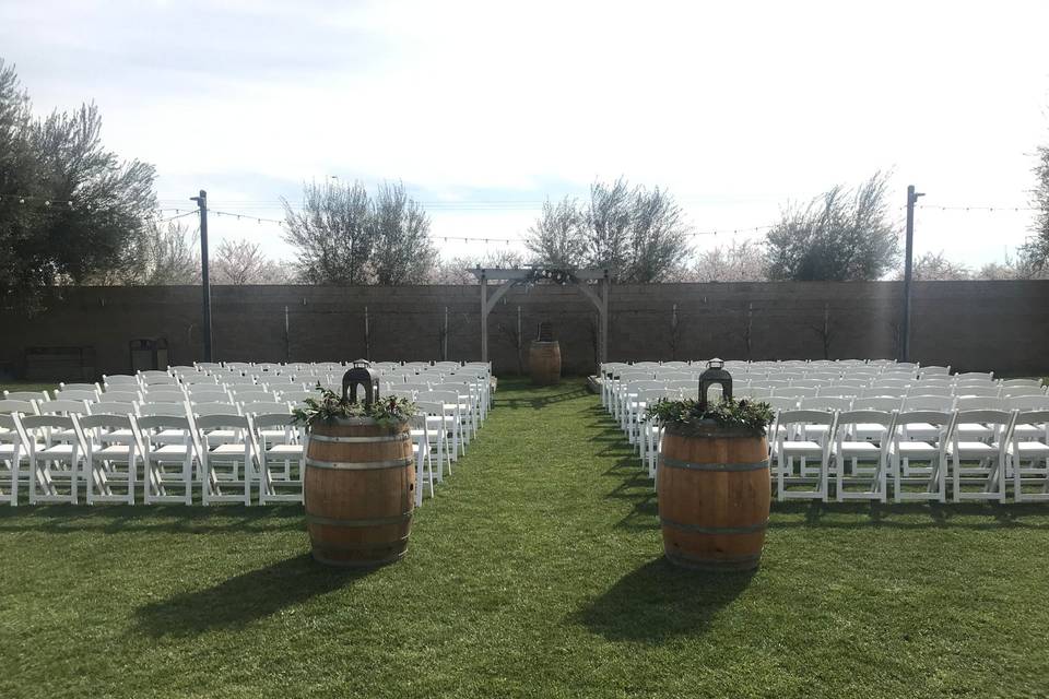 Ceremony in lawn center