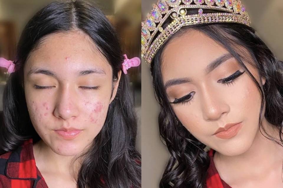 Quinceñera before and after