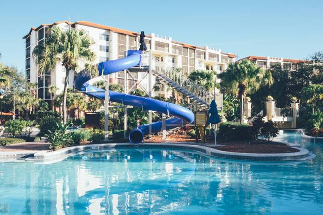 Pool with water slide