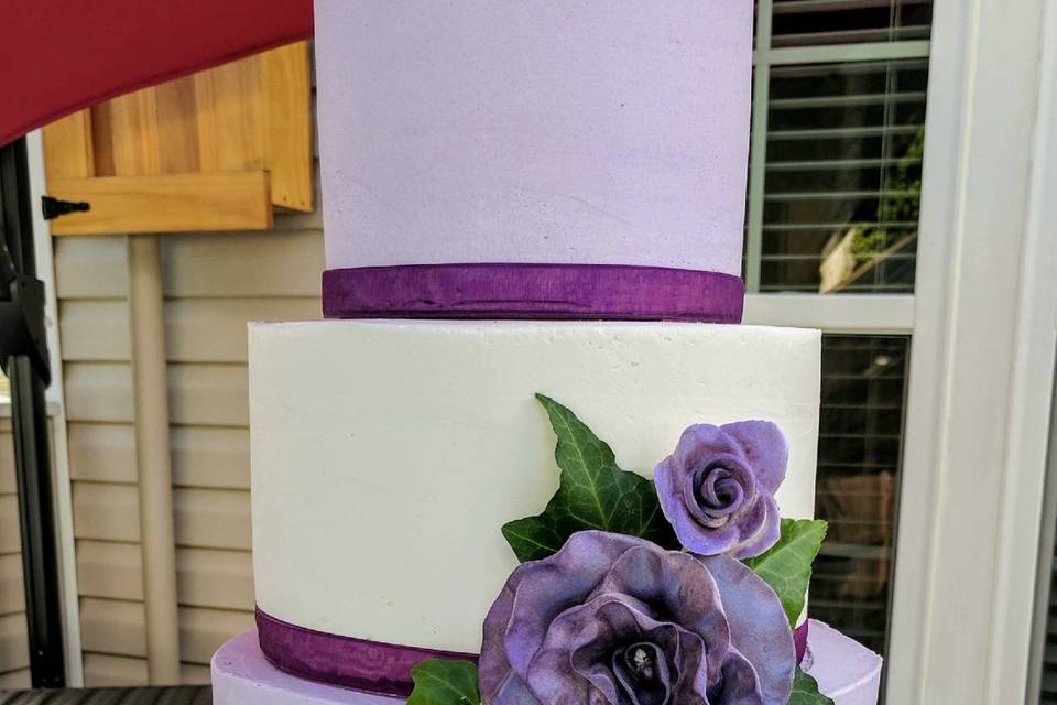 Purple cascading flowers