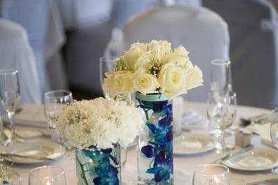 Table setup with centerpiece