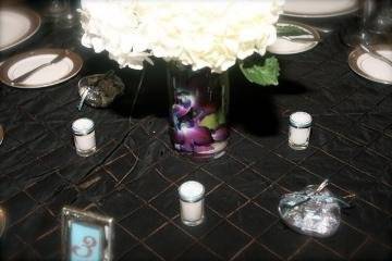 Table setup with centerpiece