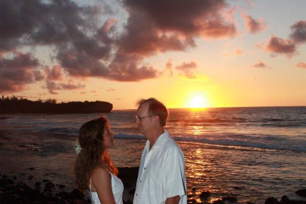 Sunset ceremony on Kauai