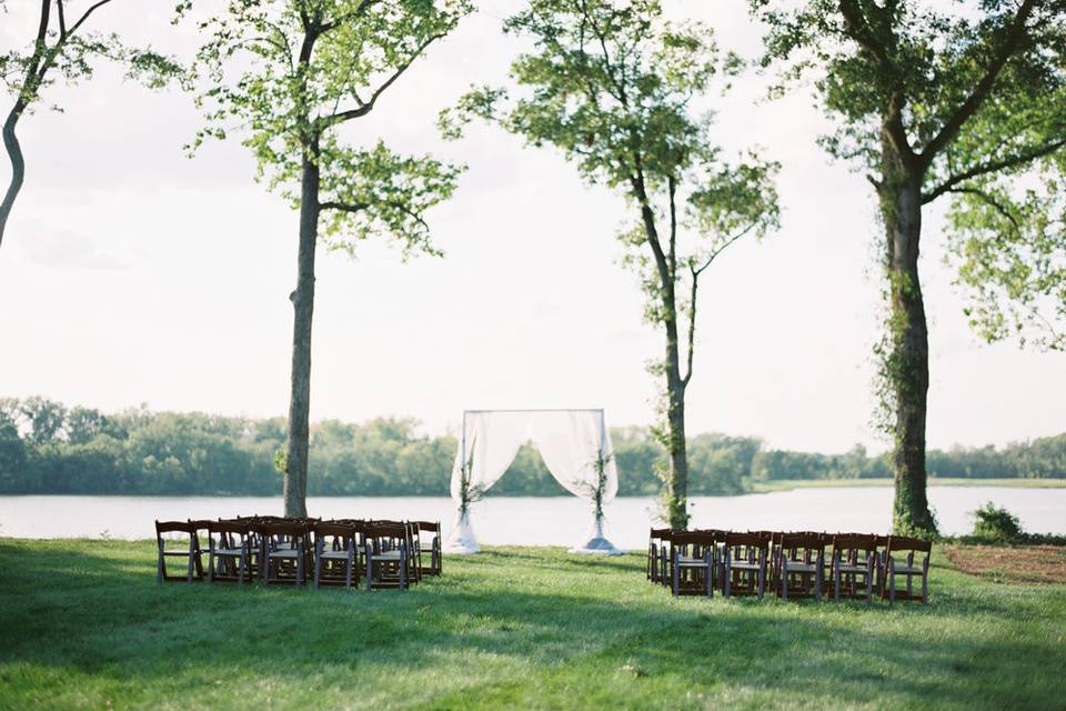 Wedding chairs and arbor