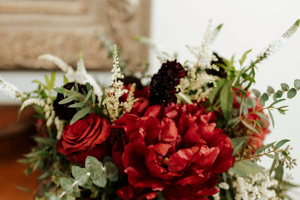 Burgundy Peony bouquet