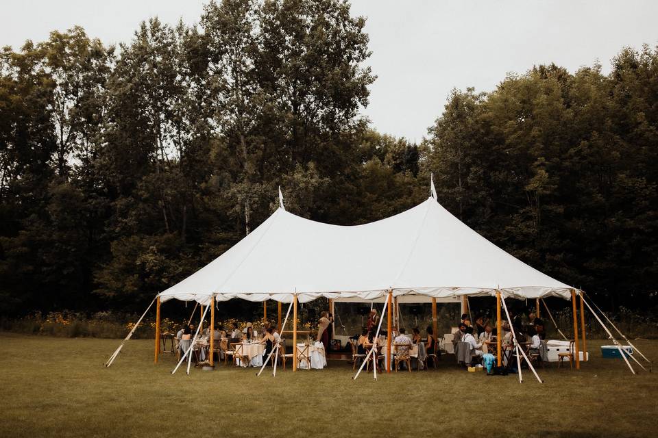 A tented intimate reception