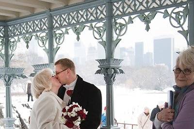 A beautiful wedding ceremony performed by your officiant at the Ladies Pavilion at Central Park.