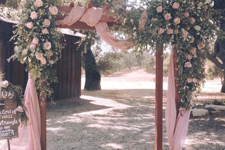 Wooden ceremony arch
