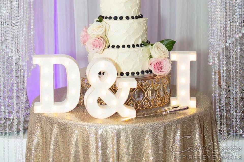 Cake table decor