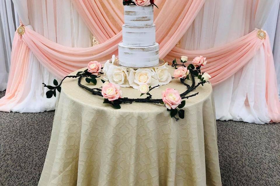 Cake table backdrop