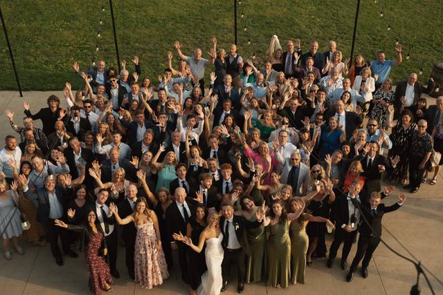 Outdoor wedding patio party