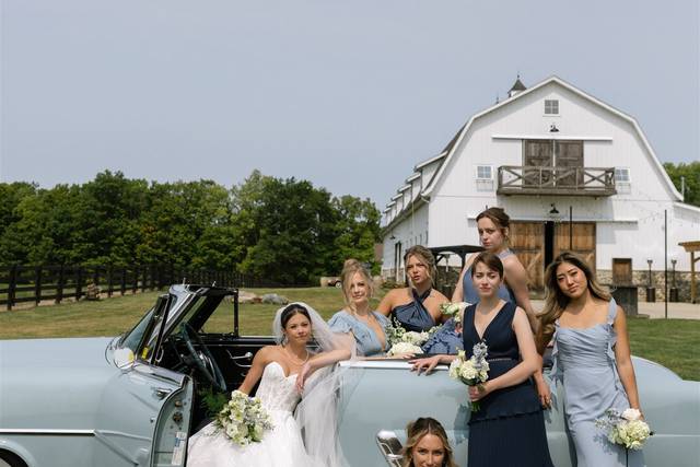 Wedding blue convertible