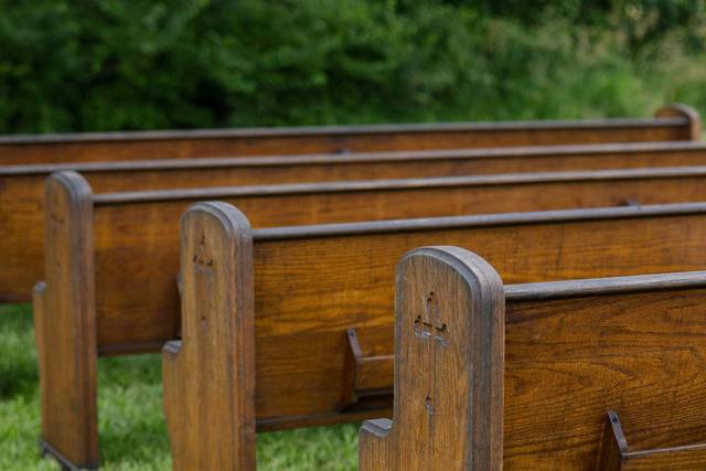 100 year old wedding pews barn