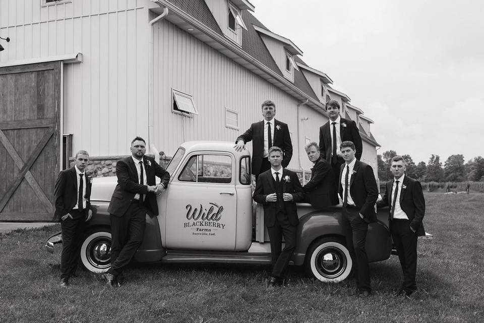 Farm truck wedding barn
