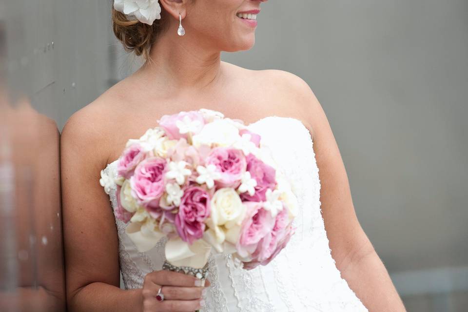 Pink and white wedding