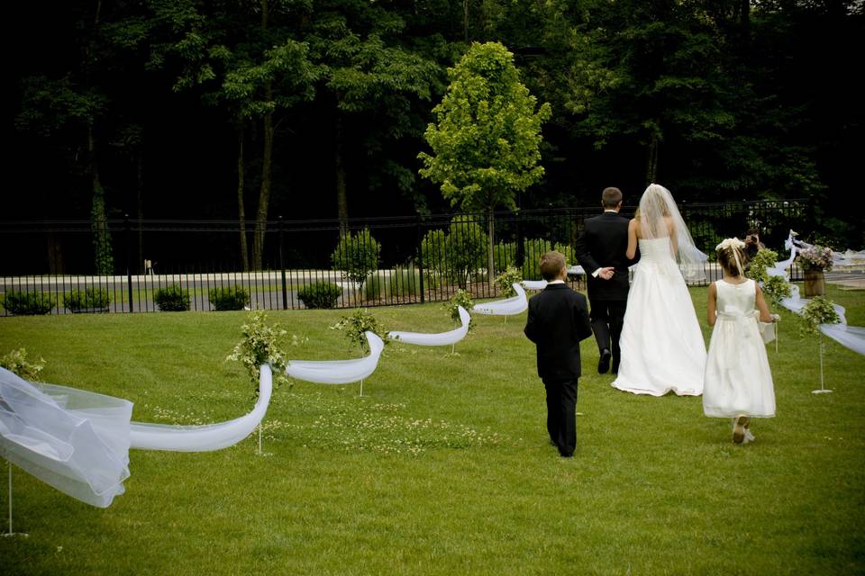 Walking up the aisle