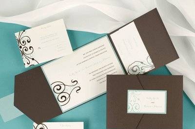 Custom Pocket Invitation, every color can be changed!