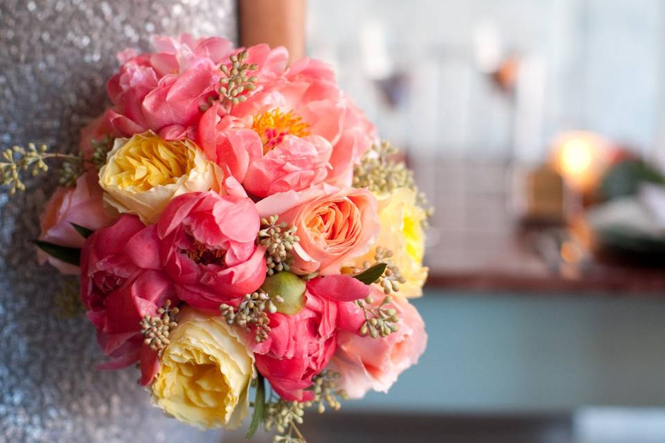 Bride holding her bouquet