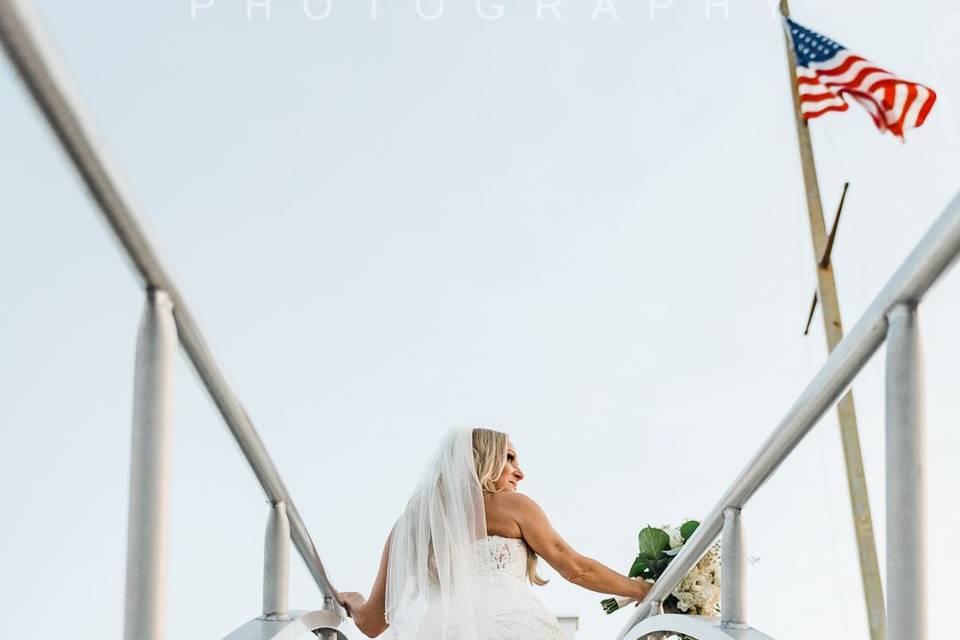 Bride on dock
