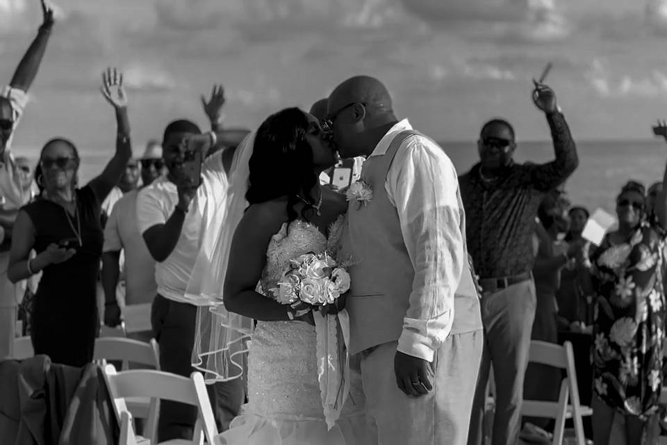 Wife and Husband kiss