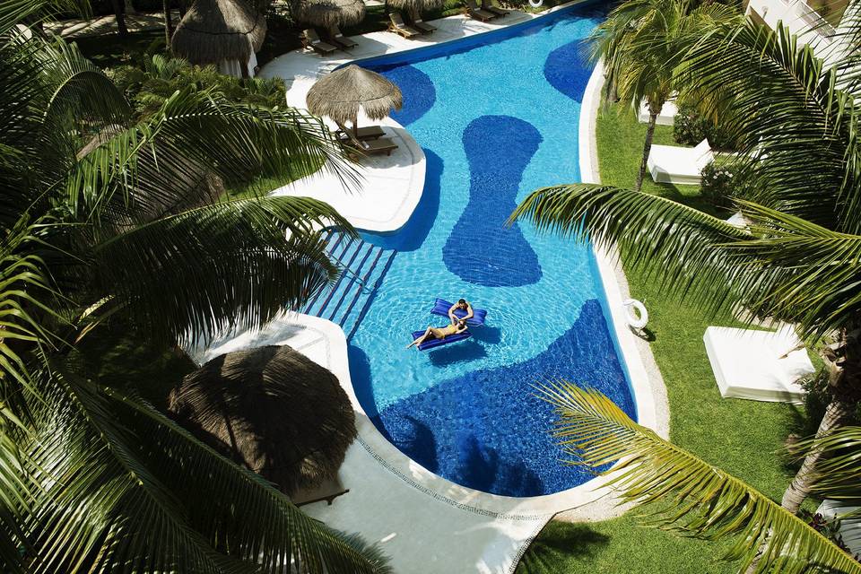 Aerial view of the pool