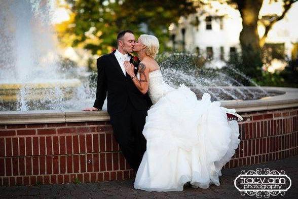 Bride by the fountain