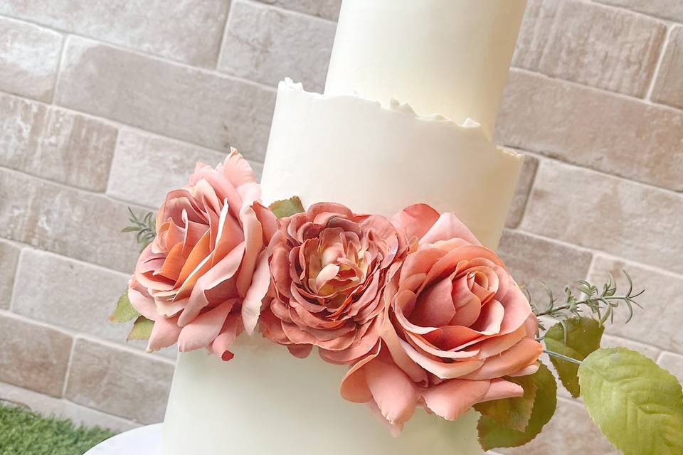 Simple Boho wedding cake