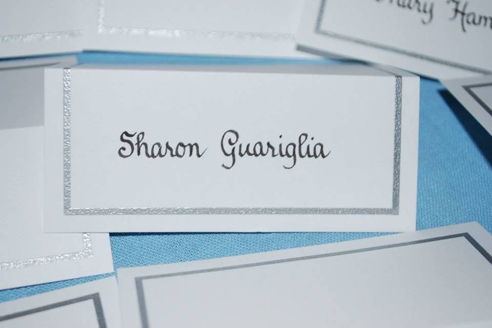 Place cards, modern script