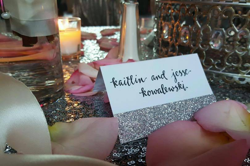 Place card at the reception