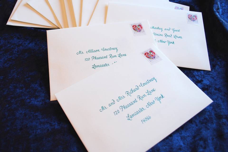 Place cards, modern script