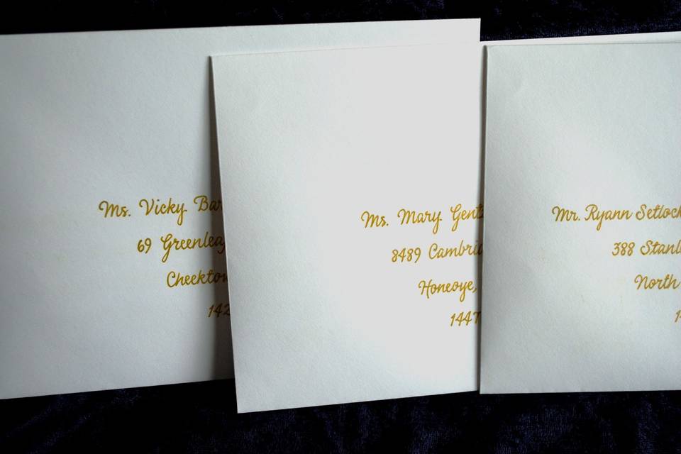 Place cards, modern script