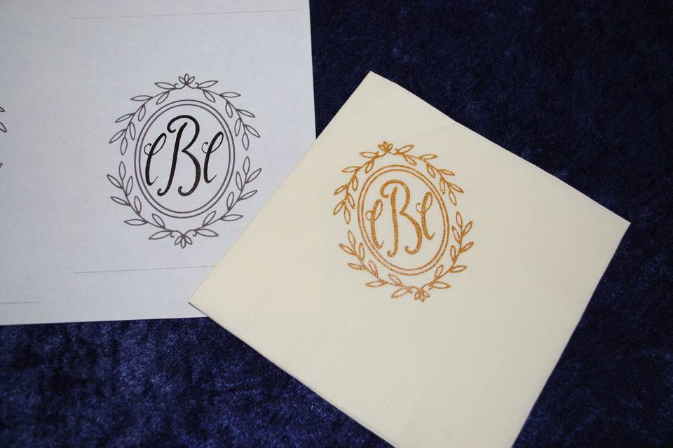 Place cards, roundhand script