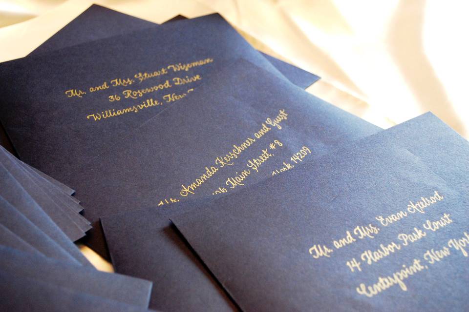 Place cards, modern script