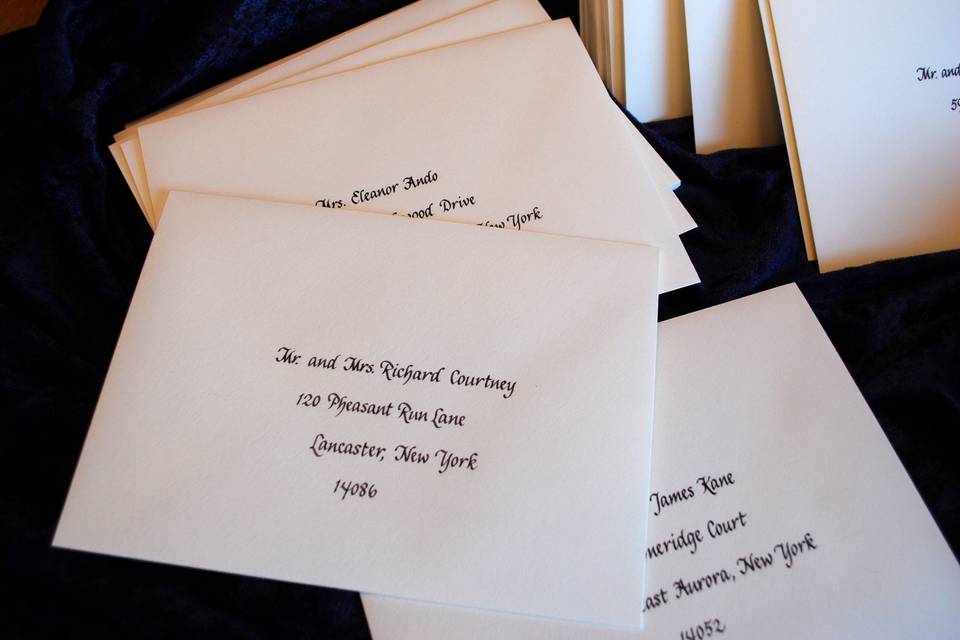 Invite envelopes, italic