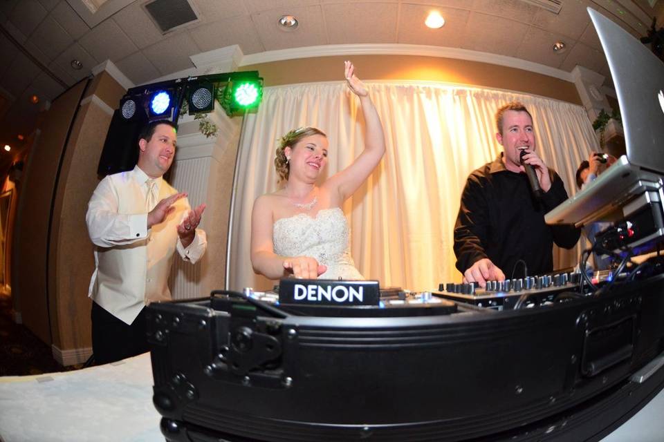 Bride and the wedding DJ