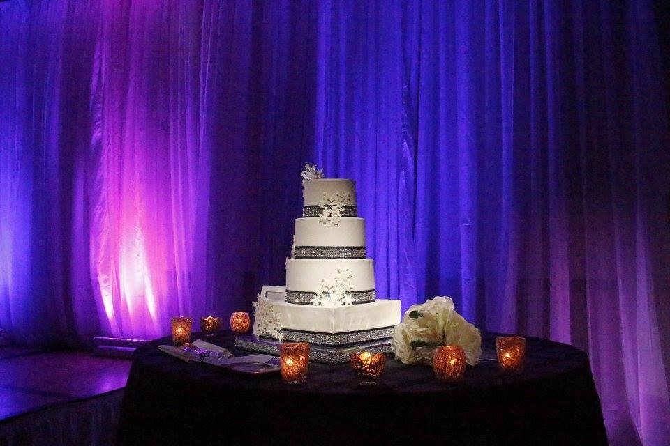 Multiple layered wedding cake