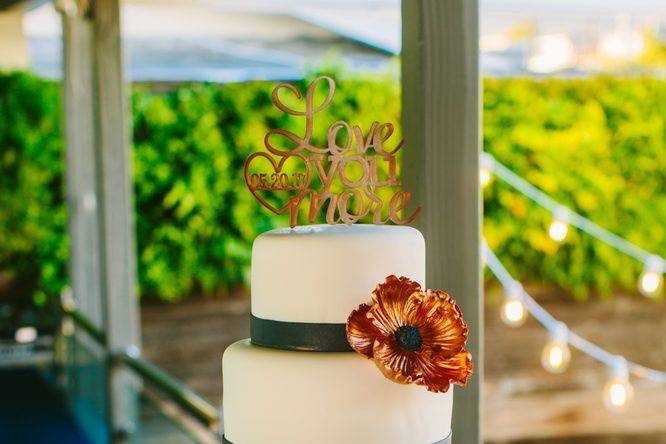 Copper and Navy Ruffle Cake