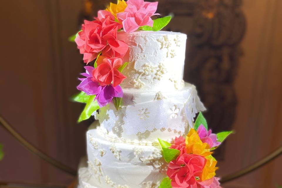 Papel Picado Wedding Cake
